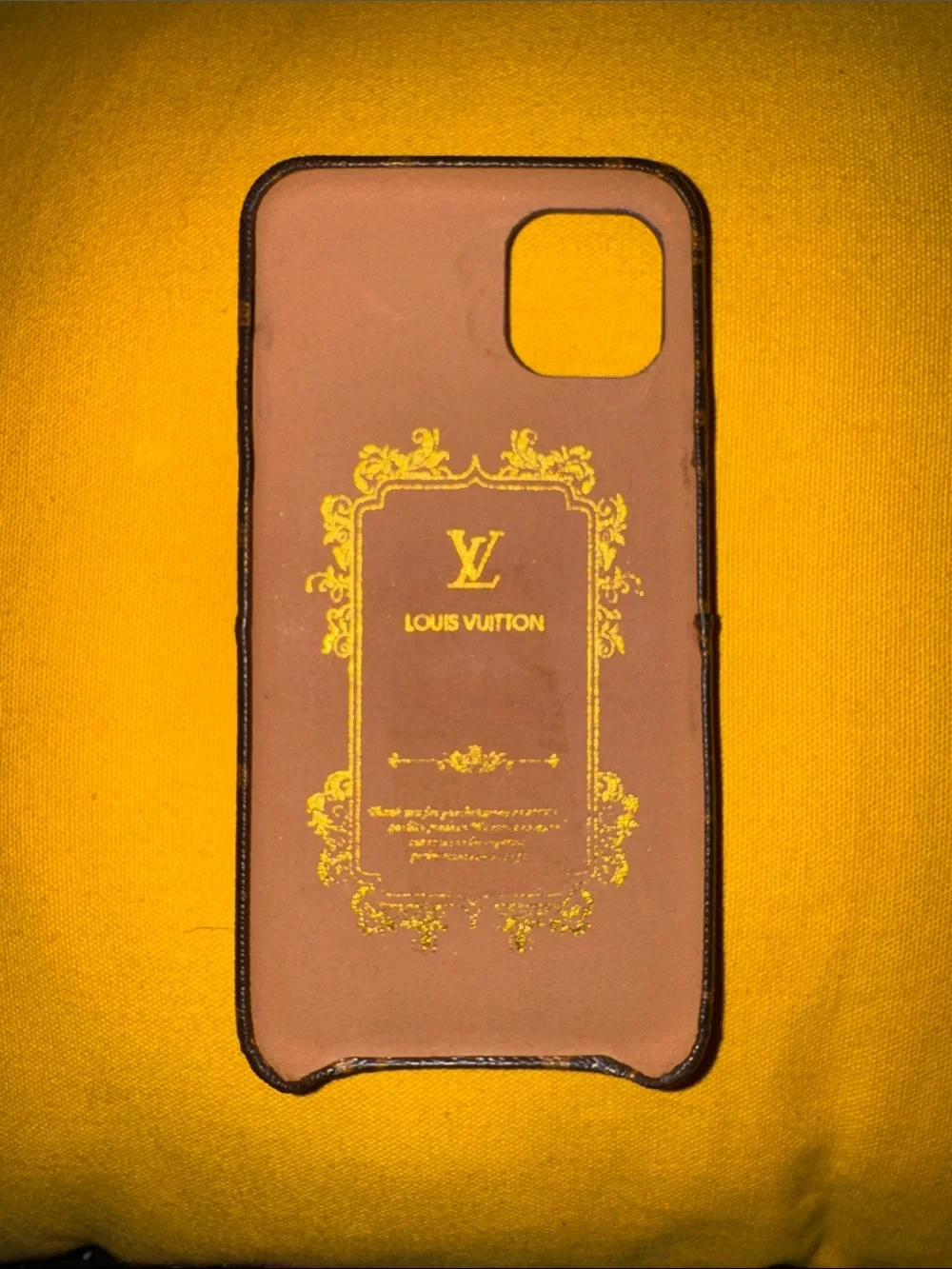 Louis Vuitton iPhone 11 Pro Max Phone Case with Gold LV Logo